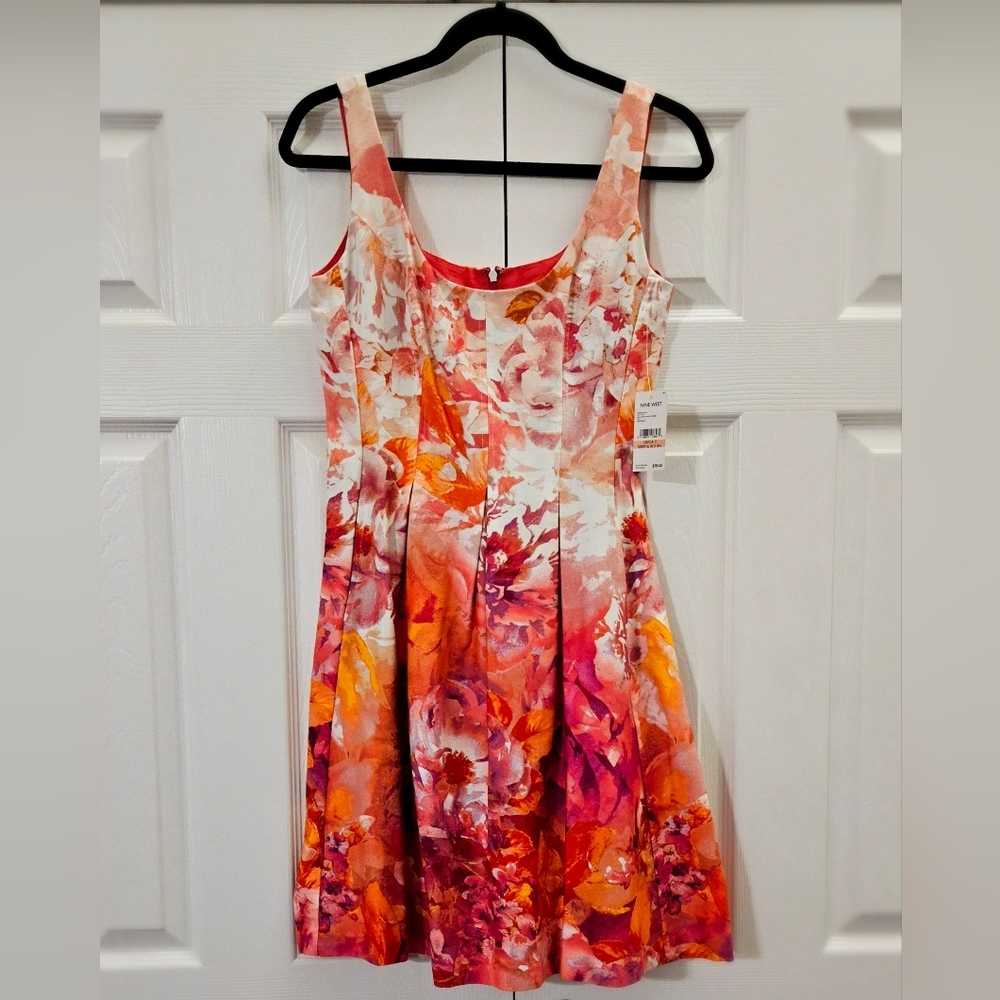 Nine west floral Bulgarian rose ombre dress